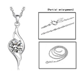 Collana Da Donna In Titanio Placcato Platino Con Diamante, Qualità E Quantità Garantite