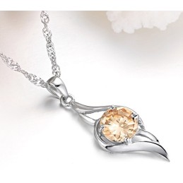 Collana Da Donna In Titanio Placcato Platino Con Diamante, Qualità E Quantità Garantite