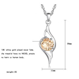 Collana Da Donna In Titanio Placcato Platino Con Diamante, Qualità E Quantità Garantite