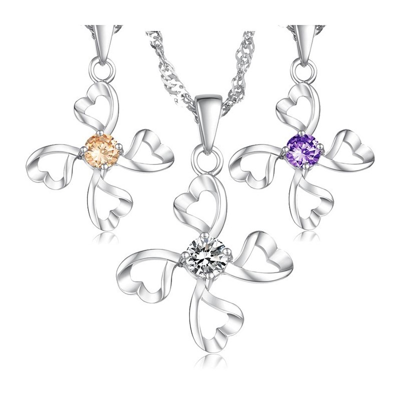 Collana Da Donna In Titanio Placcato Platino Di Alta Qualità Con Diamante Collana Da Donna In Titanio Placcato Platino Di Alta Qualità Con Diamante