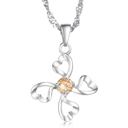 Collana Da Donna In Titanio Placcato Platino Di Alta Qualità Con Diamante