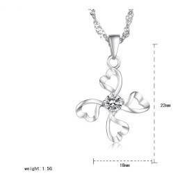 Collana Da Donna In Titanio Placcato Platino Di Alta Qualità Con Diamante