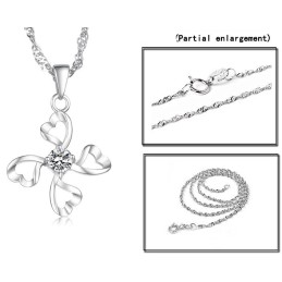 Collana Da Donna In Titanio Placcato Platino Di Alta Qualità Con Diamante