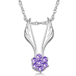 Collana In Titanio Placcato Platino A Forma Di Ala Femminile, Facile Da Usare, Con Strass