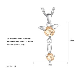 Collana Da Donna In Titanio Placcato Platino Viola Di Qualità Stabile Con Diamante