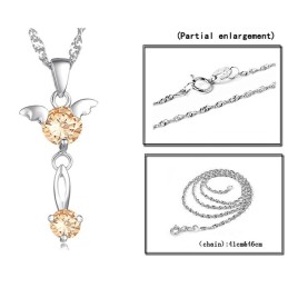 Collana Da Donna In Titanio Placcato Platino Viola Di Qualità Stabile Con Diamante