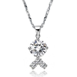 Collana Da Donna In Titanio Placcato In Platino Di Qualità Affidabile Con Strass