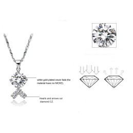 Collana Da Donna In Titanio Placcato In Platino Di Qualità Affidabile Con Strass
