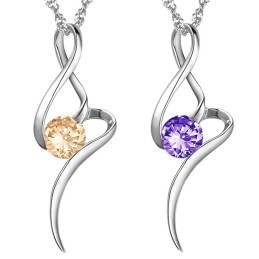 Collana Da Donna In Titanio Placcato Platino Viola Con Diamante, Venduta Bene In Tutto Il Mondo