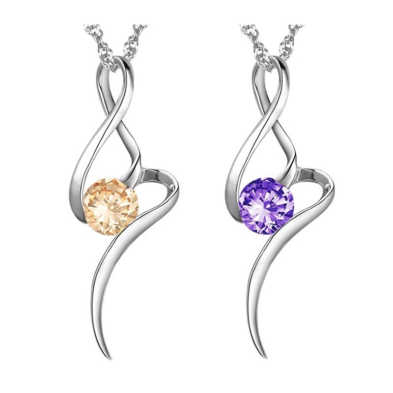 Collana Da Donna In Titanio Placcato Platino Viola Con Diamante, Venduta Bene In Tutto Il Mondo Collana Da Donna In Titanio Placcato Platino Viola Con Diamante, Venduta Bene In Tutto Il Mondo