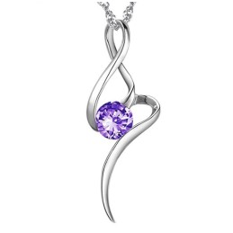 Collana Da Donna In Titanio Placcato Platino Viola Con Diamante, Venduta Bene In Tutto Il Mondo