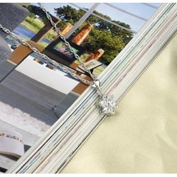 Collana Da Donna In Titanio Placcato Platino Con Strass "To Have A Long Story"