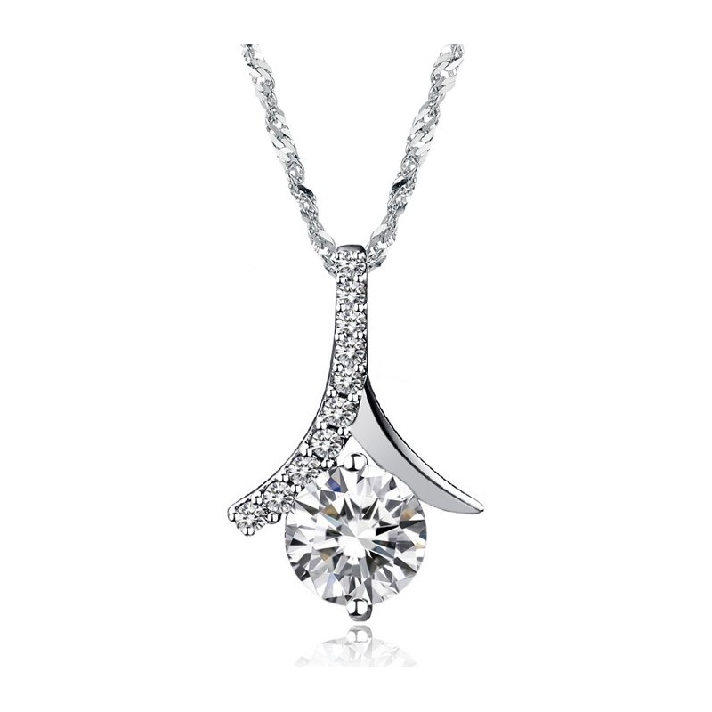 Collana Da Donna In Titanio Placcato Platino Di Eccellente Qualità Con Diamante Collana Da Donna In Titanio Placcato Platino Di Eccellente Qualità Con Diamante