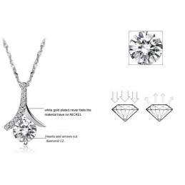 Collana Da Donna In Titanio Placcato Platino Di Eccellente Qualità Con Diamante