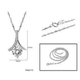 Collana Da Donna In Titanio Placcato Platino Di Eccellente Qualità Con Diamante