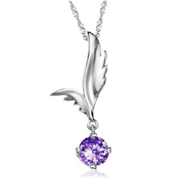 Collana In Titanio Placcato In Platino A Forma Di Ala Femminile Di Qualità Affidabile Con Strass