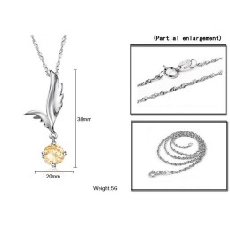 Collana In Titanio Placcato In Platino A Forma Di Ala Femminile Di Qualità Affidabile Con Strass