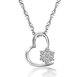 Collana Da Donna In Titanio Placcato Platino Di Qualità Stabile Con Diamante