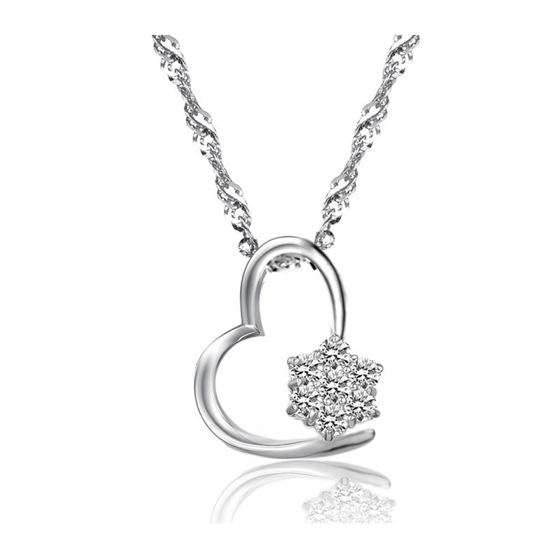 Collana Da Donna In Titanio Placcato Platino Di Qualità Stabile Con Diamante Collana Da Donna In Titanio Placcato Platino Di Qualità Stabile Con Diamante