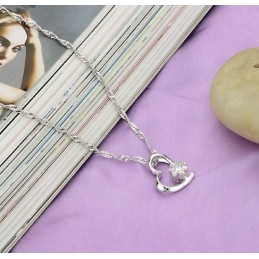 Collana Da Donna In Titanio Placcato Platino Di Qualità Stabile Con Diamante