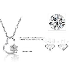 Collana Da Donna In Titanio Placcato Platino Di Qualità Stabile Con Diamante