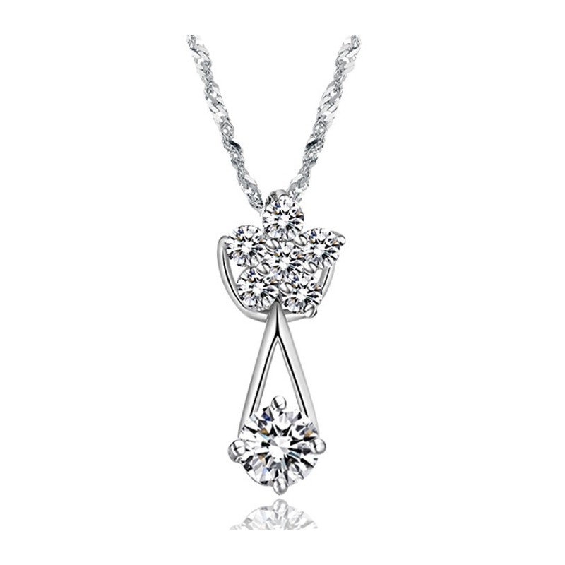Collana Da Donna In Titanio Placcato Platino Con Diamanti, Dalle Prestazioni Affidabili Collana Da Donna In Titanio Placcato Platino Con Diamanti, Dalle Prestazioni Affidabili