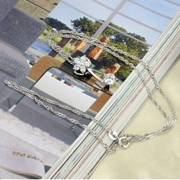 Collana Da Donna In Titanio Placcato Platino Con Diamanti, Dalle Prestazioni Affidabili