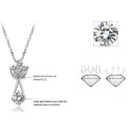 Collana Da Donna In Titanio Placcato Platino Con Diamanti, Dalle Prestazioni Affidabili
