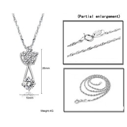 Collana Da Donna In Titanio Placcato Platino Con Diamanti, Dalle Prestazioni Affidabili