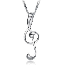 Collana In Titanio Placcata In Platino Con Notazione Musicale Femminile, Reputazione Affidabile