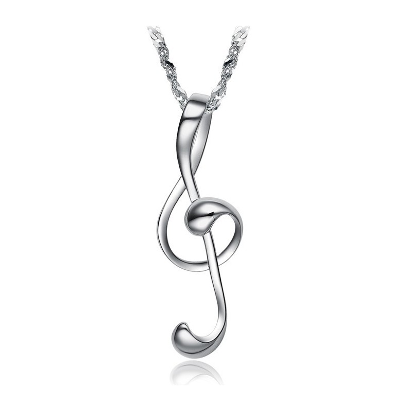 Collana In Titanio Placcata In Platino Con Notazione Musicale Femminile, Reputazione Affidabile Collana In Titanio Placcata In Platino Con Notazione Musicale Femminile, Reputazione Affidabile
