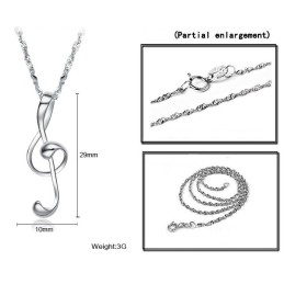 Collana In Titanio Placcata In Platino Con Notazione Musicale Femminile, Reputazione Affidabile
