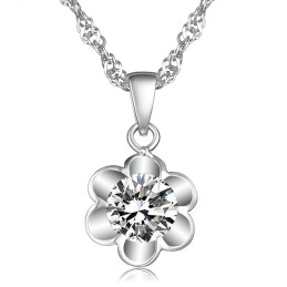 Collana Da Donna In Titanio Placcato In Platino Puro Con Diamante, Regina Della Qualità