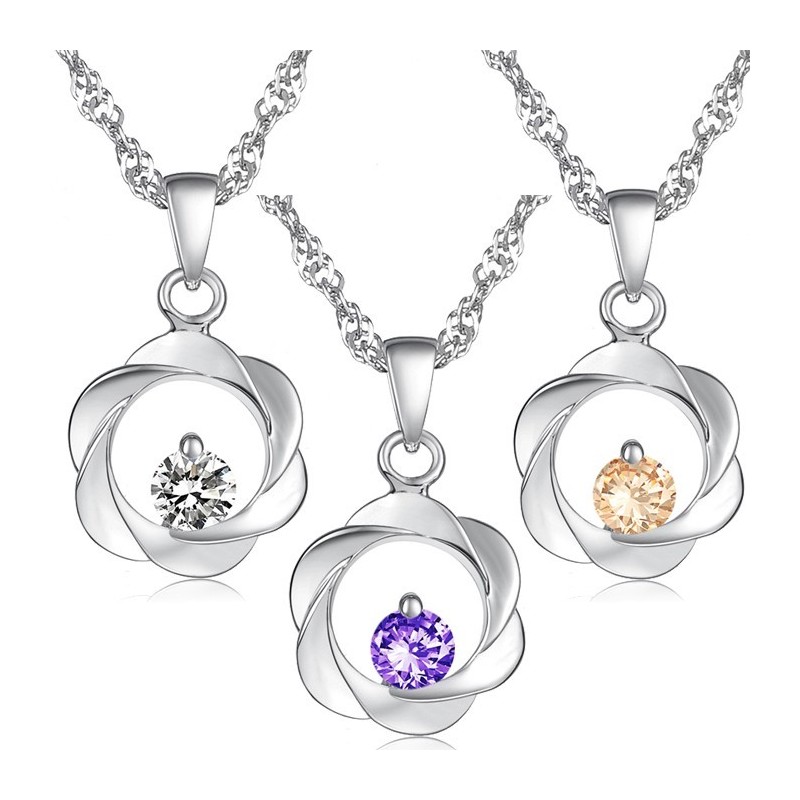 Collana Elegante In Titanio Placcato Platino Con Diamante Da Donna, Qualità E Quantità Garantite Collana Elegante In Titanio Placcato Platino Con Diamante Da Donna, Qualità E Quantità Garantite