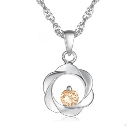 Collana Elegante In Titanio Placcato Platino Con Diamante Da Donna, Qualità E Quantità Garantite