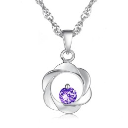 Collana Elegante In Titanio Placcato Platino Con Diamante Da Donna, Qualità E Quantità Garantite