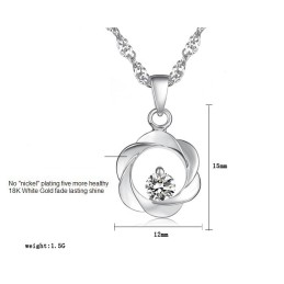Collana Elegante In Titanio Placcato Platino Con Diamante Da Donna, Qualità E Quantità Garantite