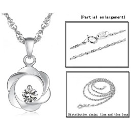 Collana Elegante In Titanio Placcato Platino Con Diamante Da Donna, Qualità E Quantità Garantite