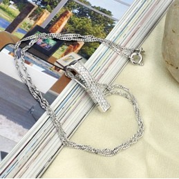 Ampia Varietà Di Collana In Titanio Placcato Platino Da Donna