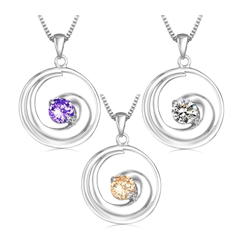 Collana Da Donna In Titanio Placcato Platino Di Alta Qualità Con Diamante Collana Da Donna In Titanio Placcato Platino Di Alta Qualità Con Diamante