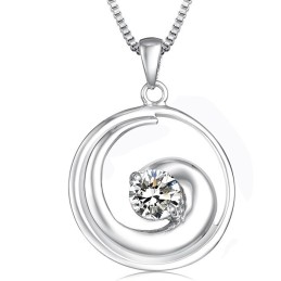 Collana Da Donna In Titanio Placcato Platino Di Alta Qualità Con Diamante