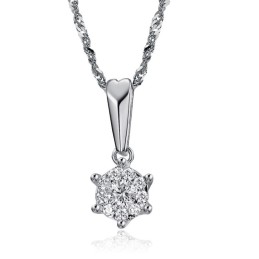 Collana Da Donna In Titanio Placcato Platino Con Diamante, Reputazione Affidabile
