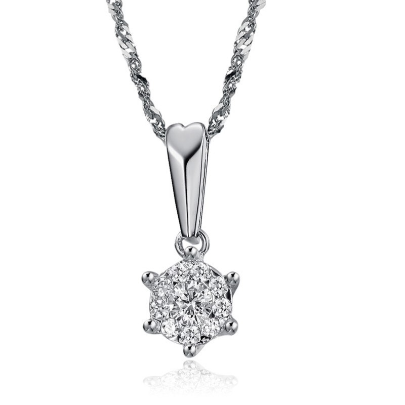Collana Da Donna In Titanio Placcato Platino Con Diamante, Reputazione Affidabile Collana Da Donna In Titanio Placcato Platino Con Diamante, Reputazione Affidabile