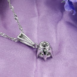 Collana Da Donna In Titanio Placcato Platino Con Diamante, Reputazione Affidabile