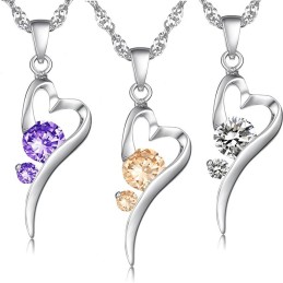 Ampia Varietà Di Collana In Titanio Placcato In Platino A Forma Di Lucchetto Da Donna Con Diamante