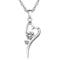 Ampia Varietà Di Collana In Titanio Placcato In Platino A Forma Di Lucchetto Da Donna Con Diamante