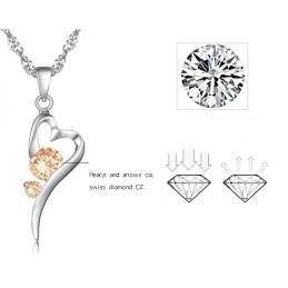 Ampia Varietà Di Collana In Titanio Placcato In Platino A Forma Di Lucchetto Da Donna Con Diamante