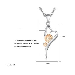 Ampia Varietà Di Collana In Titanio Placcato In Platino A Forma Di Lucchetto Da Donna Con Diamante