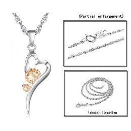 Ampia Varietà Di Collana In Titanio Placcato In Platino A Forma Di Lucchetto Da Donna Con Diamante