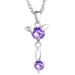 Collana Da Donna In Titanio Placcato Platino Con Diamante, Qualità E Quantità Garantite